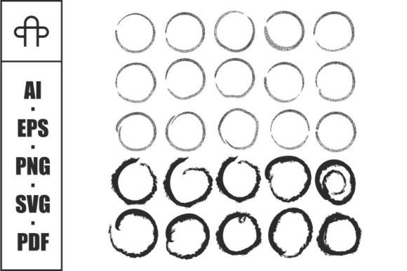 Abstract Black Circle Frame Set Bundle