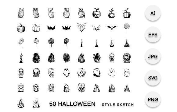 Evaluating the Utility of Halloween Element Hand Draw Black Vector Icons