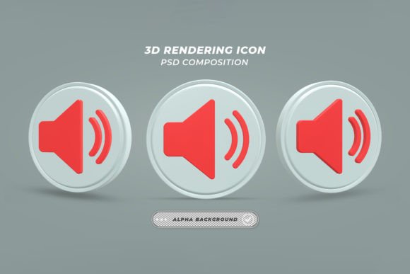 Loudspeaker Icon in 3D Rendering