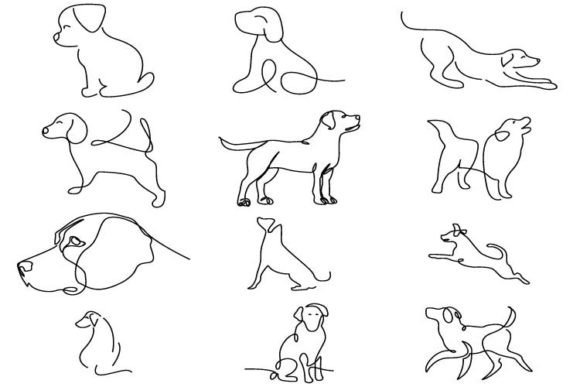 Minimalist Dog Line Art for Modern Design