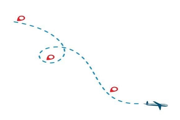 Plane Flight Route Vector Illustration Guide